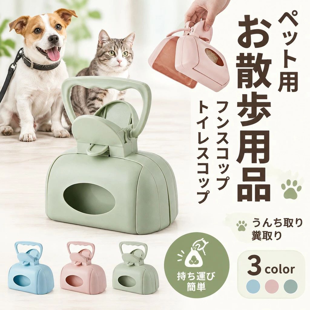 手を汚さずに簡単にフンの処理ができる◎ 毎日のお散歩に便利なフンスコップです。 外側に収納付きなので袋やちり紙などの収納が可能! サイズについて 画像をご参照ください。 カラーについて 生産ロットにより柄の出方や色の濃淡が異なる場合がございます。 お使いのモニターや撮影時の光の加減などにより 画像と実際の商品のカラーが異なる場合もございます。 予告なしにカラーやデザインなどの変更がある場合もございます。 素材について プラスチック