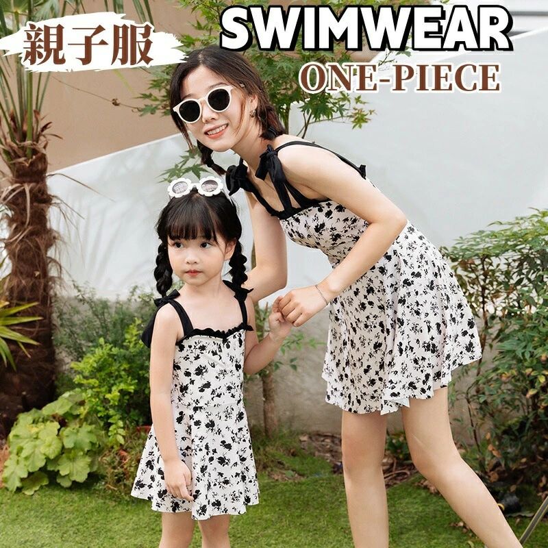 乐天商城 - 水着 親子 ワンピース 袖なし みずぎ ノースリーブ レデイース 子供 ママ お揃い キッズ 水着 親子コーデ 親子ペアルック リンクコーデ 親子ワンピース 韓国風 花柄 ペアコーデ ペアルック お揃い 母娘 女児 スイムウエア 海水浴