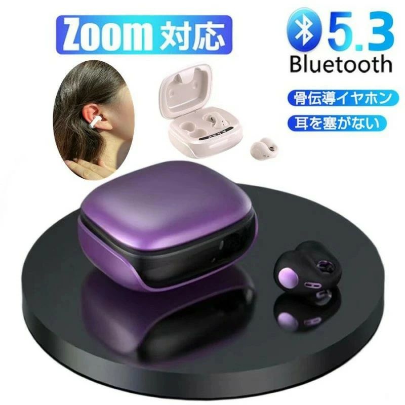 ヘッドホン 快適 会議/在宅勤務/散歩/スポーツにおすすめ スポーツ レビューでBluetooth5.3 音漏れ防止耳掛け式 マイク付き 骨伝
