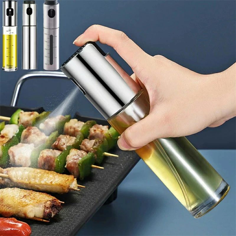 オイルスプレー料理用 100ml ガラス製 ステンレス製 オイルスプレー オイルボトル 料理用 オイルミスト ガラス 目盛り付き 調味料ボトル 液だれしない サラダオイル オリーブオイル 醤油 酢適用 家庭用油 醤油 酢適用