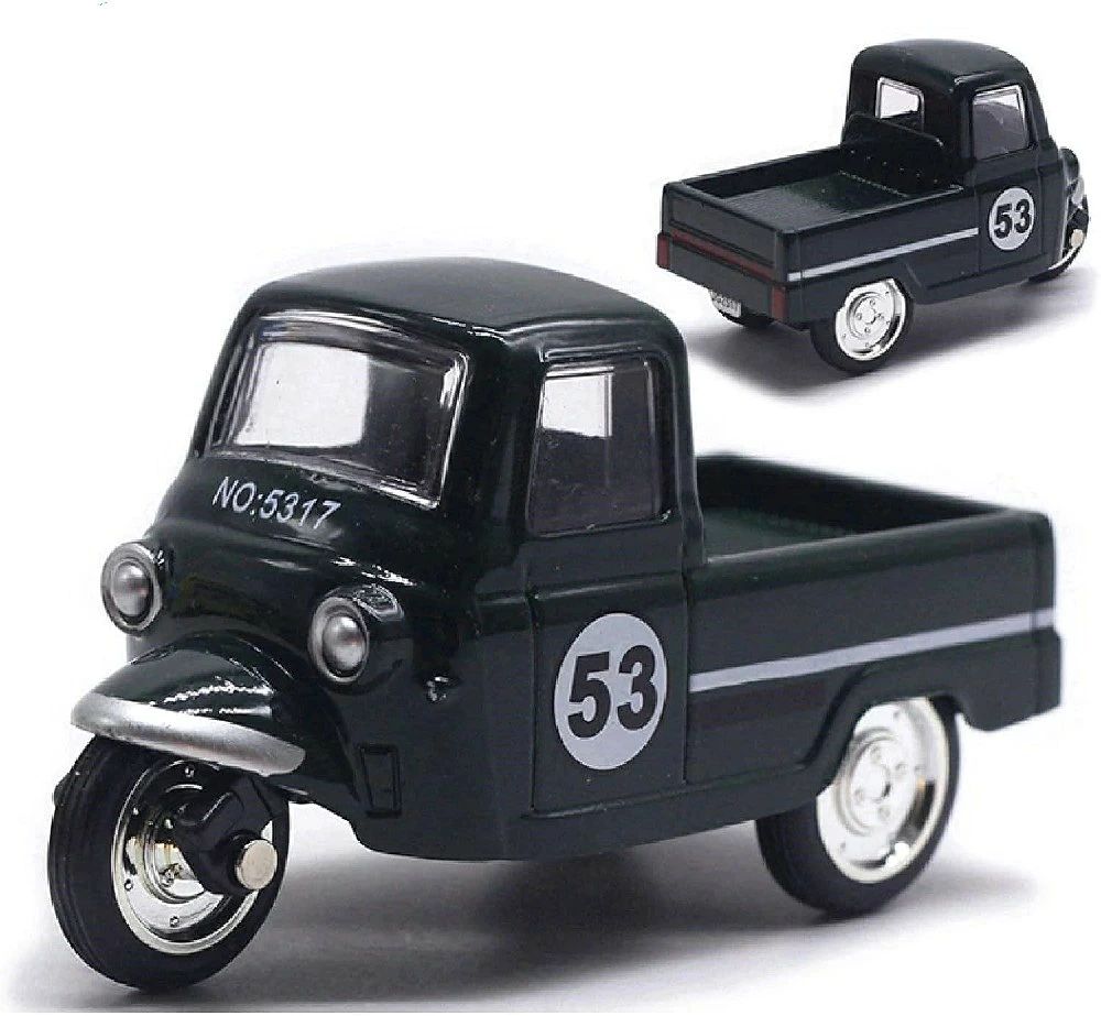 おもちゃ プルバックカー クラシック ダイキャスト ミニカー 3輪トラック2台セット...
