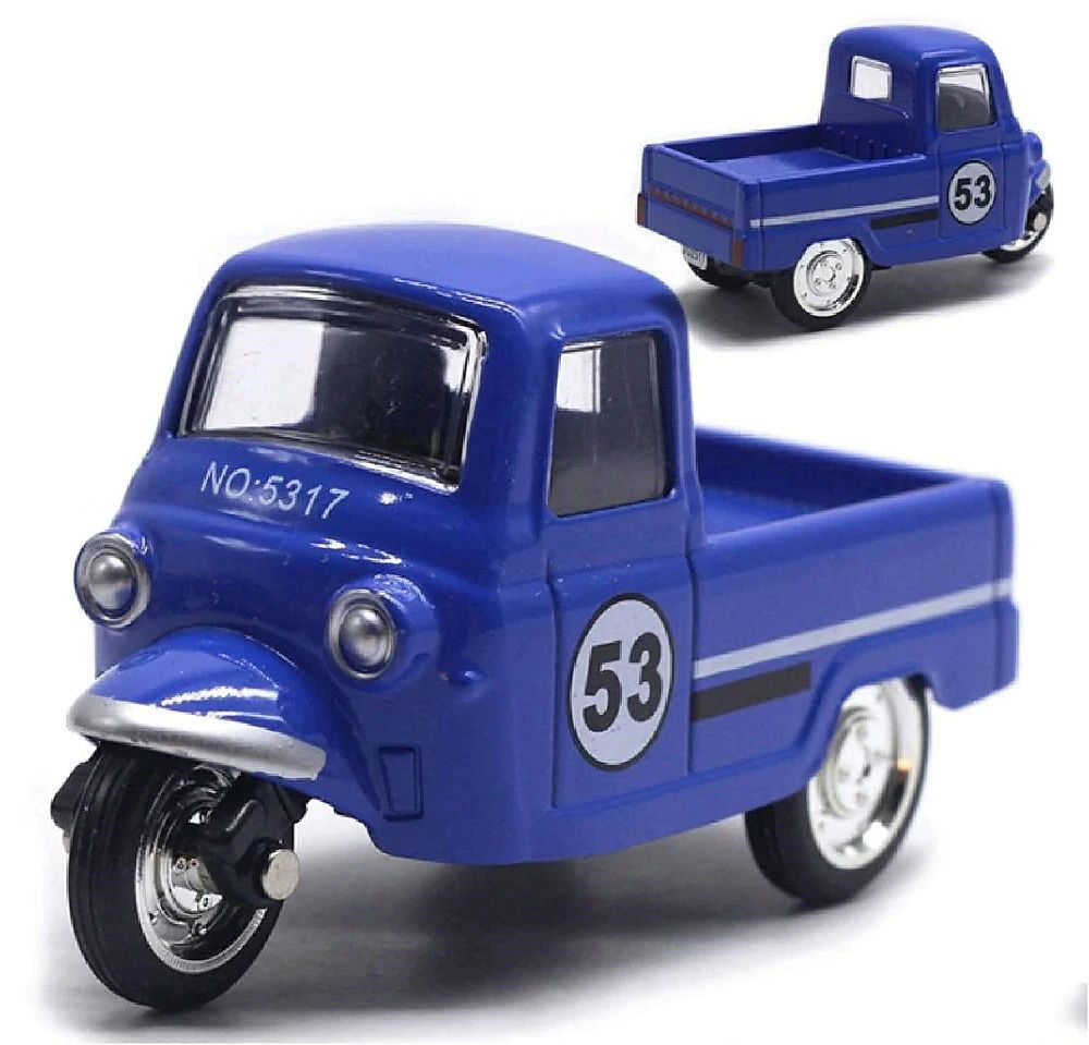 おもちゃ プルバックカー クラシック ダイキャスト ミニカー 3輪トラック2台セット...