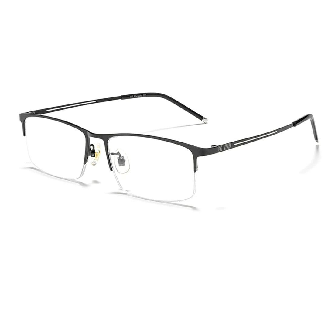 「リムレス 老眼鏡」おしゃれなリムレス老眼鏡は知的な印象を与えられるデザインにより、高い意匠性から生まれた高級感を持っている老眼鏡です。それに、軽量化したレンズの光透過率も非常に優れています。サイズ：フレーム横幅140mm、ブリッジ16mm、レンズ高さ35mm、レンズ幅56mm、テンプル145mm 「ブルーライトカット」ブルーライトカット率約43％、HEVブルーライトカット率約90％以上、紫外線カット率99％以上、ハードコート付レンズ搭載。おしゃれさだけでなく、機能性も優れていて、テレビ、PC、スマホ見る際にの目の負担や疲れを軽減くれます。 「快適な掛け心地」この老眼鏡は人間工学に基づいたデザイン。フレームのテンプルは顔に合わせて調節できます。肌に優しい鼻パッドを使用し、鼻や耳に負担をかけることのない、ストレスフリーな掛け心地を実現されます。柔らかくて壊れにくい、メガネをかけ慣れていない方でも違和感なくつけられます。 「超軽量老眼鏡」老眼鏡 度数＋1.0 の場合はレンズを含めてもわずか17.4gでまるで羽のような掛け心地が与えられた。毎日かける老眼鏡だからこそ、圧倒的軽さにこだわりました。 軽さを維持しながら耐久性を高めるために、洗練された合金を採用していました。