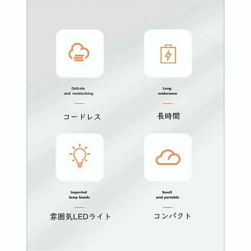 トライアングル777の加湿器 卓上 ペットボトル 省エネ 簡単お手入れ ペットボトル用 ポータブル加湿器 持ち運び ライト付き 携帯用 寝室用 超音波 車載 寝室 家庭 オフィス 28mm対応 コンパクト かわいい スチーム｜アングル3