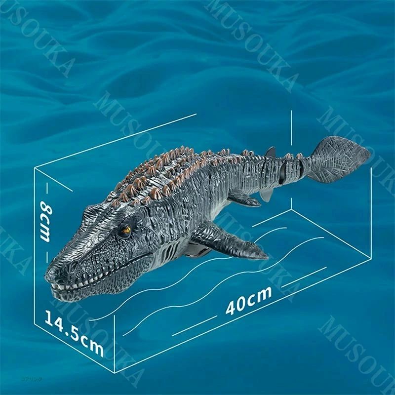 トライアングル777の【動画あり】恐竜 ラジコン モササウルス ラジコン モササウルス リモコン 恐竜 おもちゃ 送料無料 RC ラジコン 無線操作 電動おもちゃ USB充電 コントロールロボット 防水設計 お風呂 プール 湖 男の子 子供 誕生日 プレゼント｜アングル3