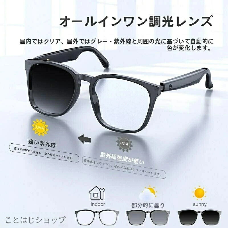 スマートグラス BT5.3 サングラス ワイヤレスオーディオ オープンイヤー 内蔵マイ...