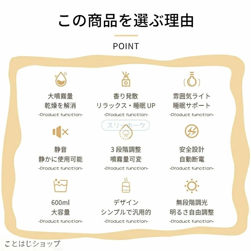超音波式 USB給電式 卓上小型 600ml 大容量 ミスト クリエイティブ ナイトライト ...