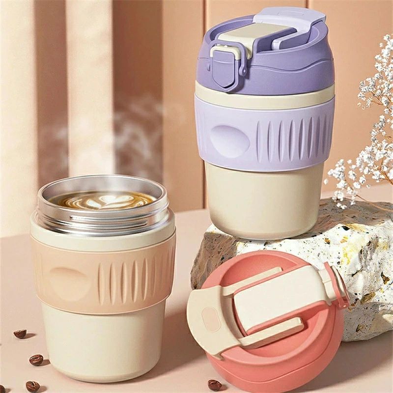 タンブラー 蓋付き ストロー コーヒータンブラー コーヒーボトル 保温 アイスコー...