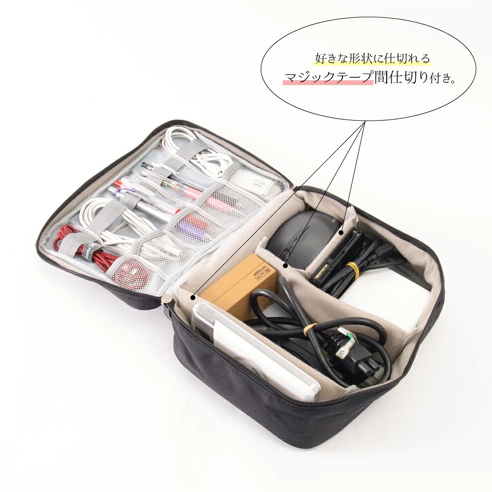 収納ポーチ ガジェットポーチ トラベルポーチ 充電器ポーチ 旅行ポーチ 小物ポーチ 化粧ポーチ アクセサリーポーチ コスメポーチ 収納 出張 旅行 アクセサリーケース 男女兼用 ギフト プレゼント 旅行 便利グッズ 送料無料 triangle777-10031451 トライアングル777 サンプル画像3