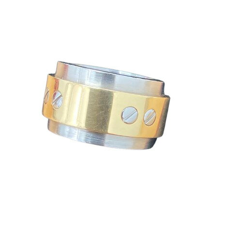 Cartier カルティエ サントス100 リング 指輪 K18YG SS #48 8号