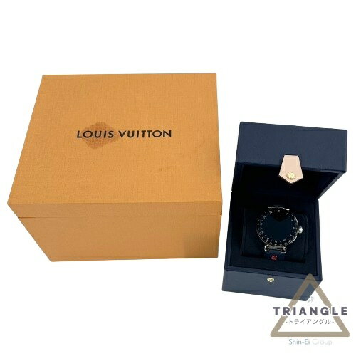 ルイ ルイヴィトン 腕時計（メンズ） LOIUS VUITTON ルイヴィトン QAD00Z Tambour Horizon タンブール ホライゾン ライトアップ ラバーベルト ネイビー ロゴレッド 付属品付き スマートウォッチ