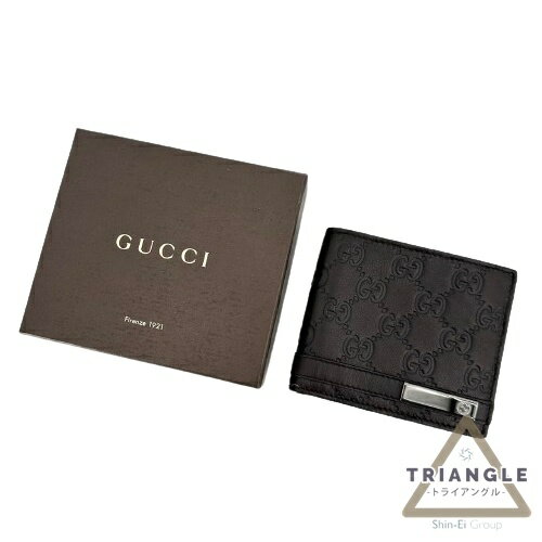 グッチ 二つ折り財布（メンズ） GUCCI グッチ 365479 グッチシマ 二つ折り財布 ブラウン ウォレット 折り財布 メンズ