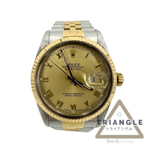 デイトジャスト 腕時計（メンズ） ROLEX ロレックス 16013 デイトジャスト 96番台 シルバー 文字盤ゴールド 36mm イエローゴールド 自動巻き