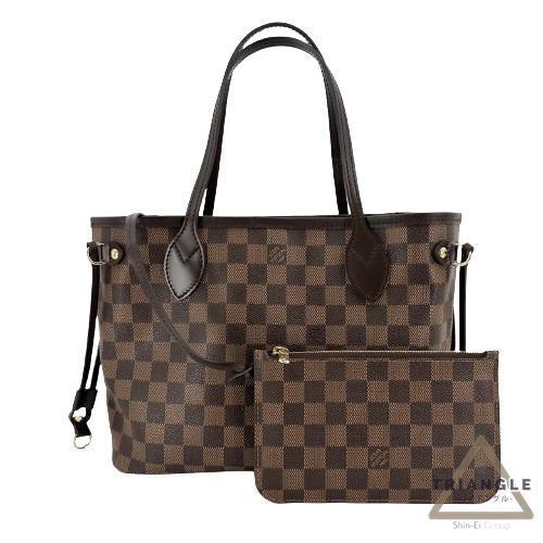 ルイヴィトン バッグ ダミエ（レディース） Louis Vuitton ルイヴィトン N41359 ネヴァーフルPM ダミエ ブラウン ミニポーチ付き ハンドバッグ 2014年 ビトン