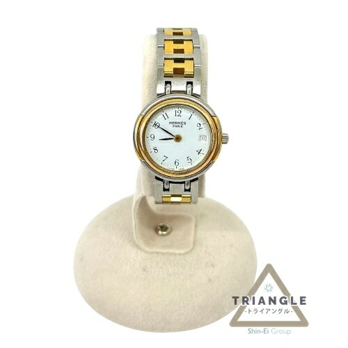Hermès エルメス 62.02 391097 QZ クウォーツ スウィンザー 時計 腕時計 ゴールド シルバー ホワイト レディース