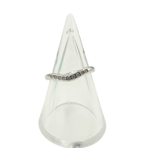 乐天商城 - TIFFANY＆CO.　ティファニー Pt950　3.1g　カーブドバンドリング　ダイヤモンド付き
