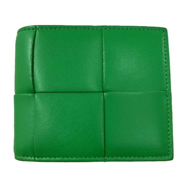 C, L, R, W - Bottega Veneta ボッテガヴェネタ 二つ折り 札入れ マキシイントレチャート グリーン