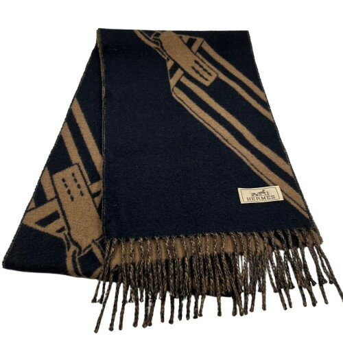 HERMES エルメス カシミヤマフラー 25×170 cm 《ジグザグのサングル》 HERMES エルメス カシミヤマフラー 25×170 cm 《ジグザグのサングル》