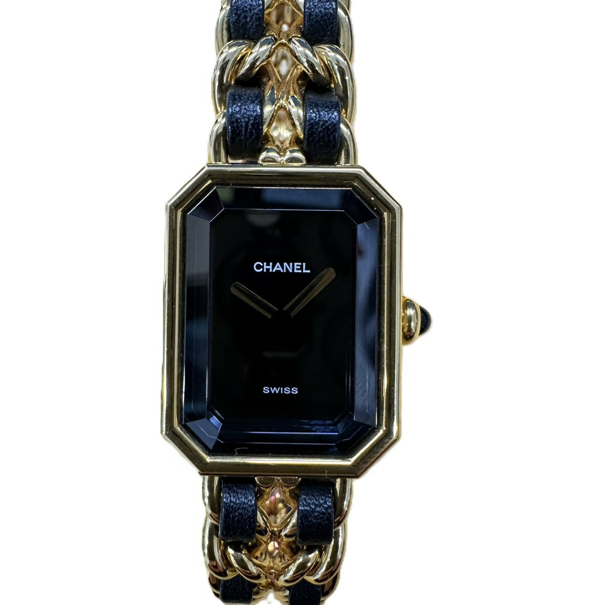 CHANEL シャネル プルミエール H0001系 Mサイズ ヴィンテージ レディース時計 ブラック×ゴールド 稼働