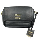 miumiu ミュウミュウ ショルダーポシェット ショルダーバッグ レザー ブラック 5BD239