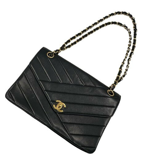 乐天商城 - CHANEL　シャネル　ショルダーバッグ　22番　バイアスステッチ ラムスキン ブラック