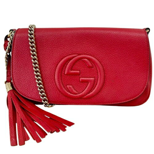 乐天商城 - GUCCI グッチ ソーホー チェーンショルダーバッグ インターロッキング 536224 レザー レッド レディース