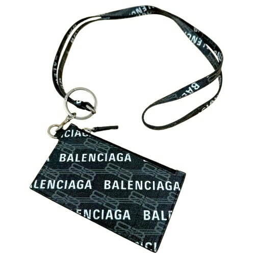 乐天商城 - BALENCIAGA バレンシアガ フラグメントケース カードケース 594548 1060 0 1317 レザー ストラップ付