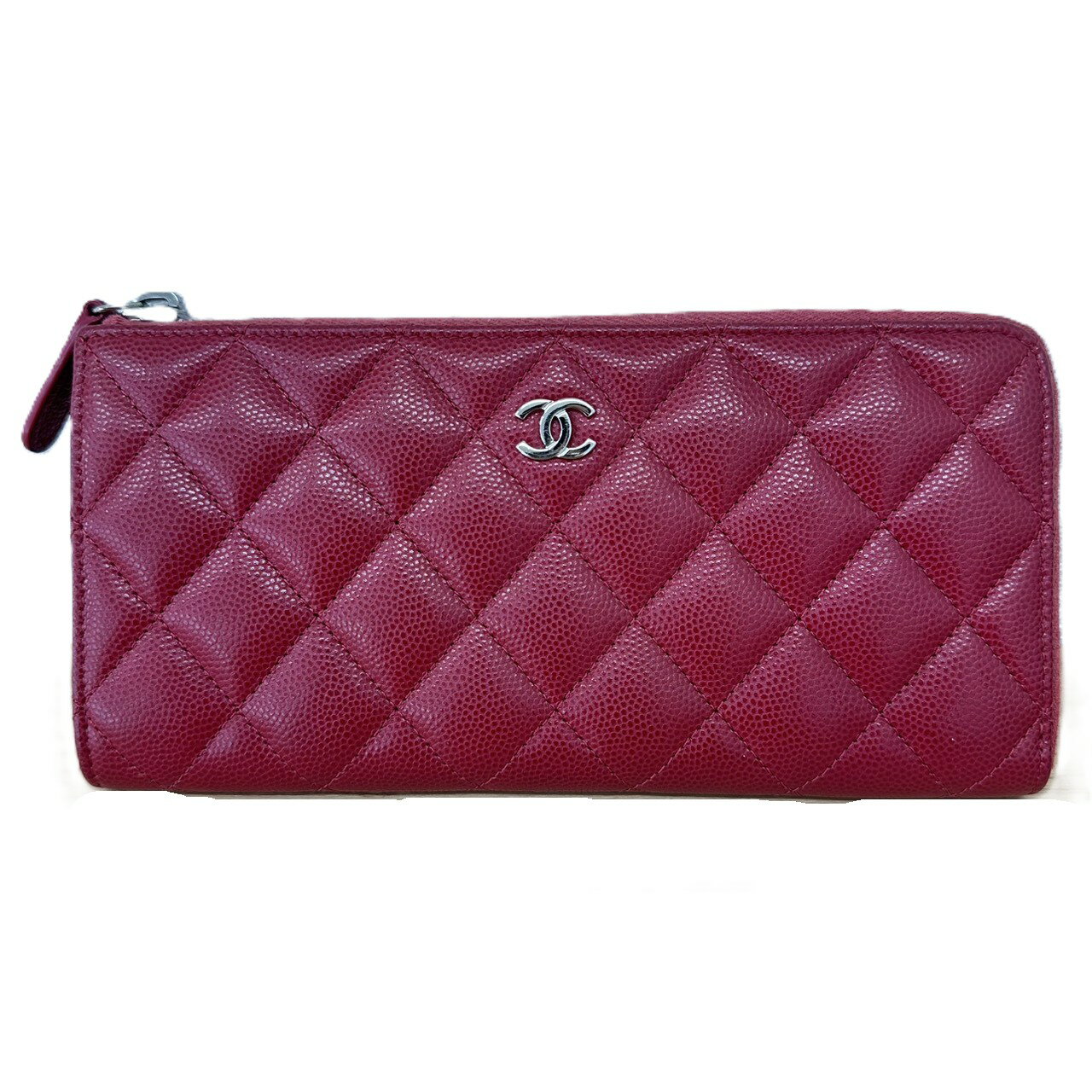 CHANEL シャネル 長財布 マトラッセ キャビアスキン レッド