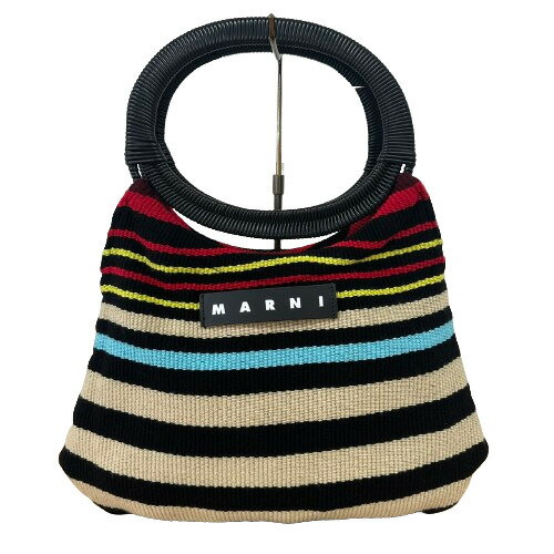 MARNI　マルニ　マーケットボートバッグ　ニット　ハンドバッグ　かばん　マルチカラー