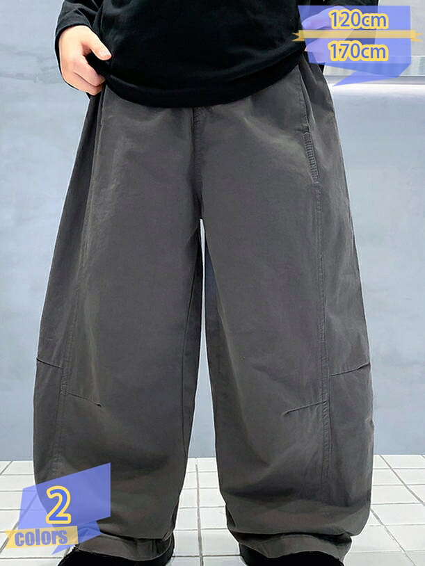 カーゴパンツ キッズ 子供服 男の子 女の子 ワイドパンツ 長ズボン 薄手 無地 ウエストゴム ゆったり カジュアル ジュニア 子供服 春着 秋着 tribal-shop