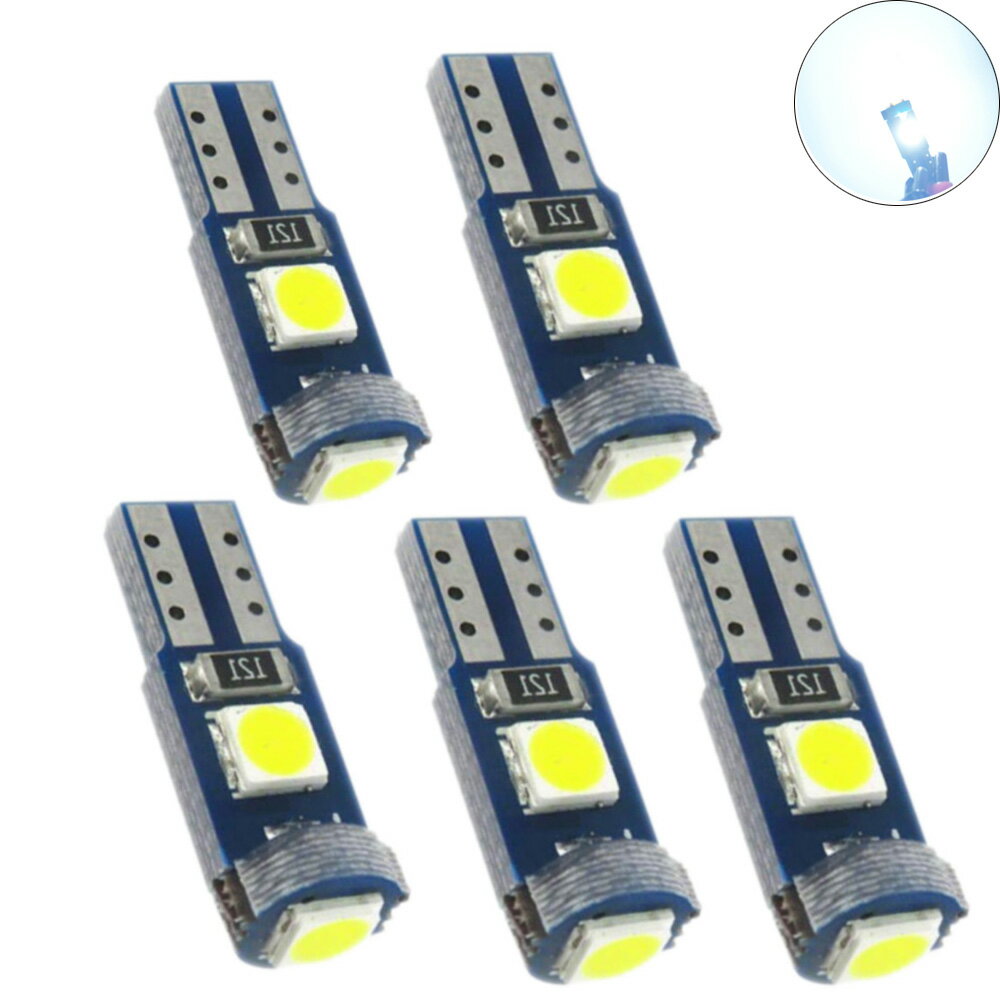 T5 LED 電球 ウェッジ球 メーター球 バルブ メーター球 パネル球 エアコン球 ホワイト 拡散 3030SMD 3連 高輝度 12V 車用 バイク用 LED電球 ダッシュボード メーター インパネ エアコンパネル ルーム 白 4個セットのサムネイル