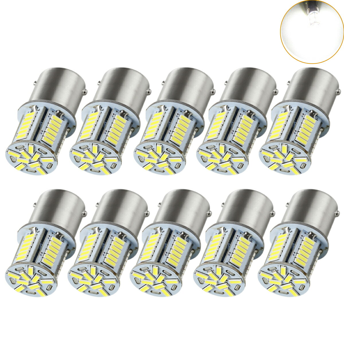 S25 LED バルブ 10個セット | 39連G18 ホワイト | 24V専用 | 防水・爆光 |