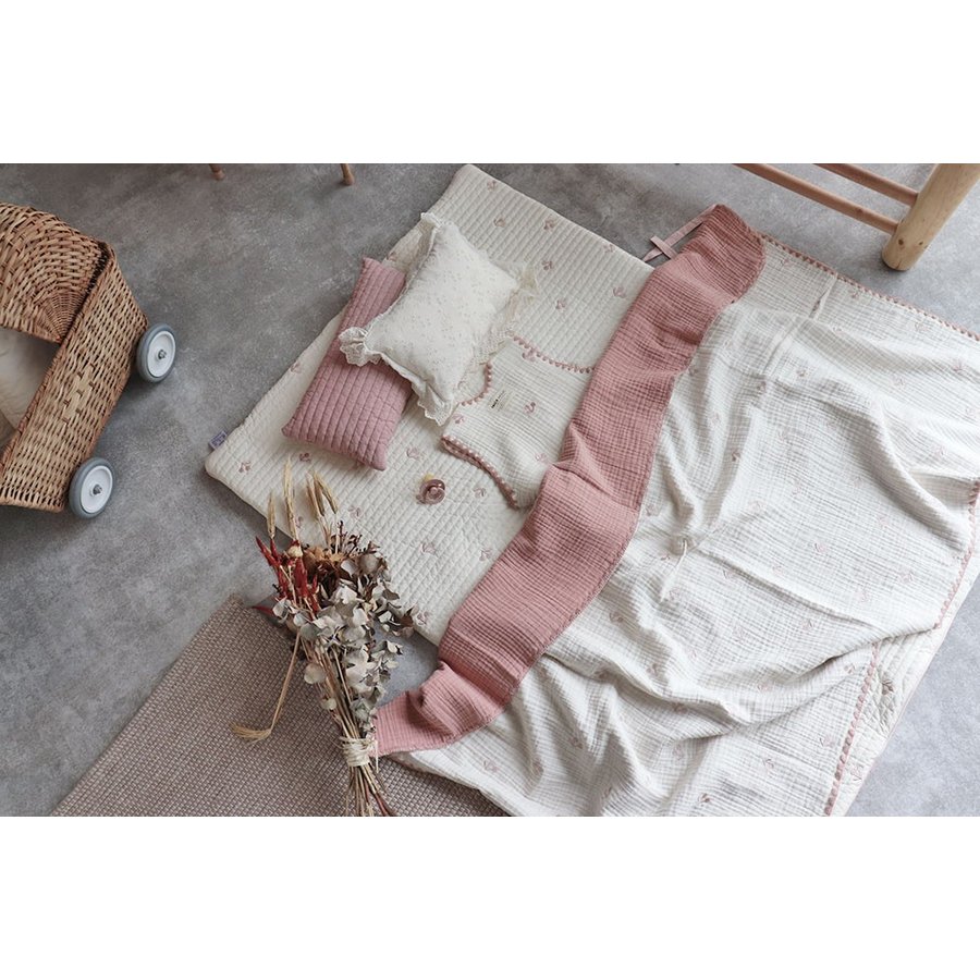 プレミアムイブル　お昼寝布団　さくらんぼ刺繍ナップマット（両面使用）NAPMAT本体のみの販売です。ヌビ　ヌビナップマット　イブルマット　お昼寝マット　ベビーマット　ホットカーペット・床暖房対応可能　さくらんぼ　本場韓国製オリジナル 3