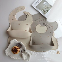 TRICK HOLIC vintage bear silicone bib お食事エプロン　シリコンビブ　お食事スタイ　ギフト　出産祝い　TRICK HOLICオリジナル