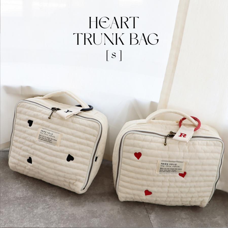 [発売 5/23, 11時頃～] new Heart trunk bag S-size　トランクバッグ　ヌビ　ハート　刺繍トランクバッグ　おむつケース　おむつバッグ