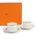 HERMES エルメス 食器 04116 ティーC-Sペア ユニセックス ホワイト