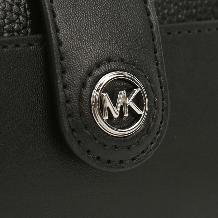 【クーポン配布中】Michael Kors マイケルコース 二折財布小銭入付き 32H3S0KD5L LEATHER 001 MK CHARM レディース ブラック