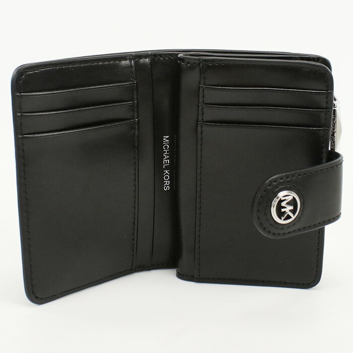 【クーポン配布中】Michael Kors マイケルコース 二折財布小銭入付き 32H3S0KD5L LEATHER 001 MK CHARM レディース ブラック