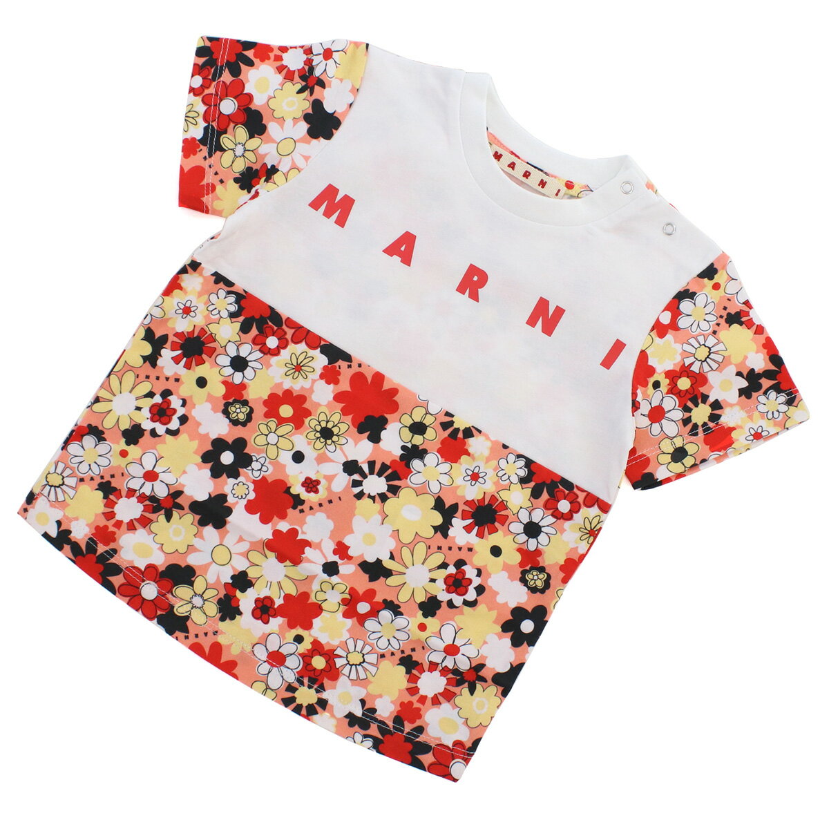MARNI マルニ フラワープリント Tシャツ M00692 M00P8 0M100 ベビー キッズ レッド ベージュ系