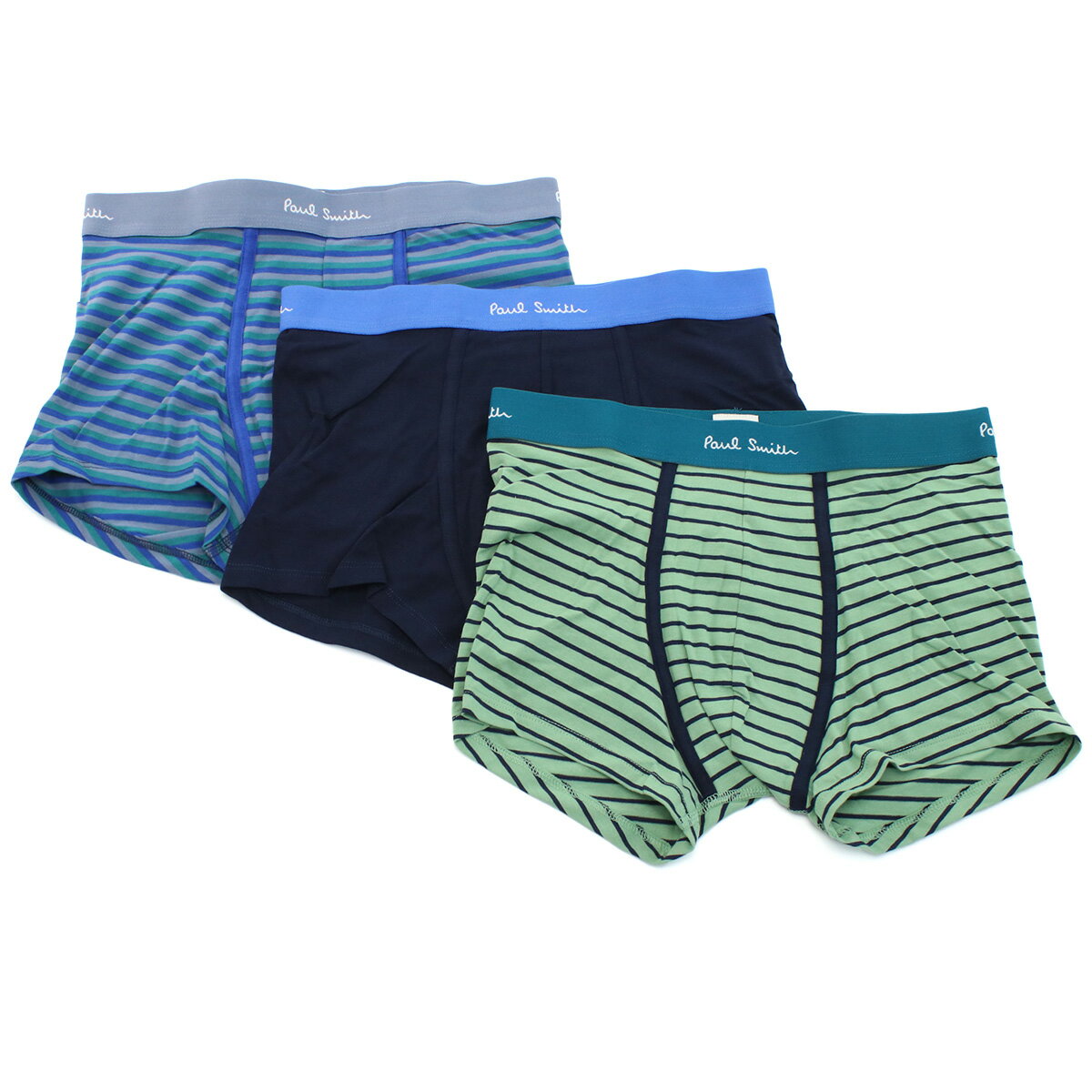 Paul Smith ポールスミス アンダーウエア 3枚組セット ボクサーパンツ 下着 M1A914 M3PK46 1A メンズ ブルー グリーン ブラック