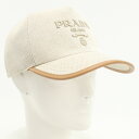 PRADA プラダ リネン混紡 ベースボールキャップ 2HC179 ZPX F0018 メンズ アイボリー