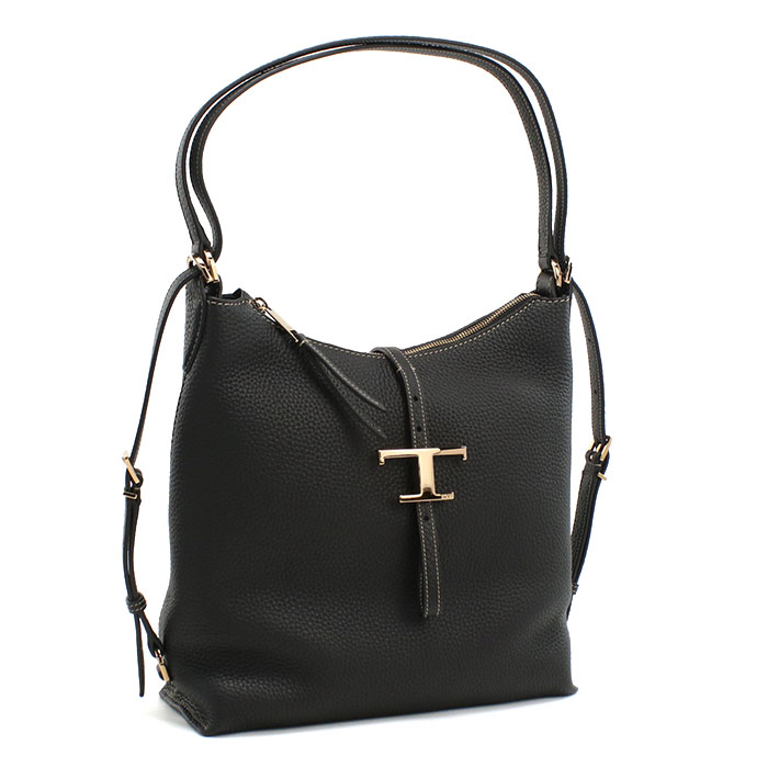 TOD’S トッズ T タイムレス レザー スモール ショルダーバッグ XBWTSEW0200 WNT B999 レディース ブラックのサムネイル