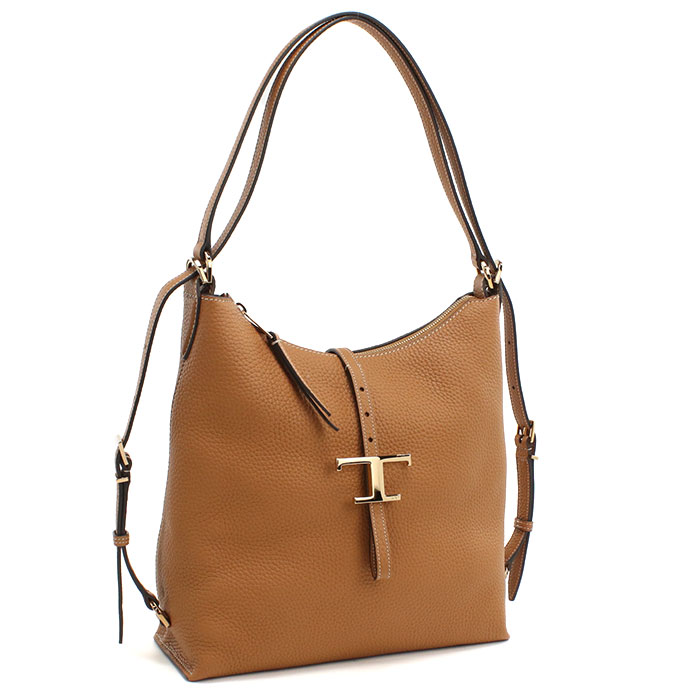 TOD’S トッズ T タイムレス レザー スモール ショルダーバッグ XBWTSEW0200 WNT S410 レディース ブラウンのサムネイル