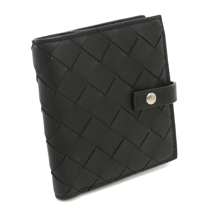 BOTTEGA VENETA ボッテガ ヴェネタ 二つ折り財布 小銭入付き イントレチャート 600270 V3UH2 8803 レディース ブラック