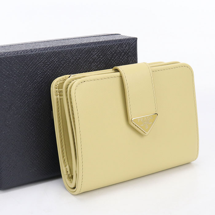 【中古・未使用】PRADA プラダ 二つ折り財布 1ML018 レディース イエロー