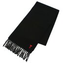 アミパリス AMI PARIS ユニセックス マフラー ブランド BFUSF405.334 001 BLACK ブラック warm-01