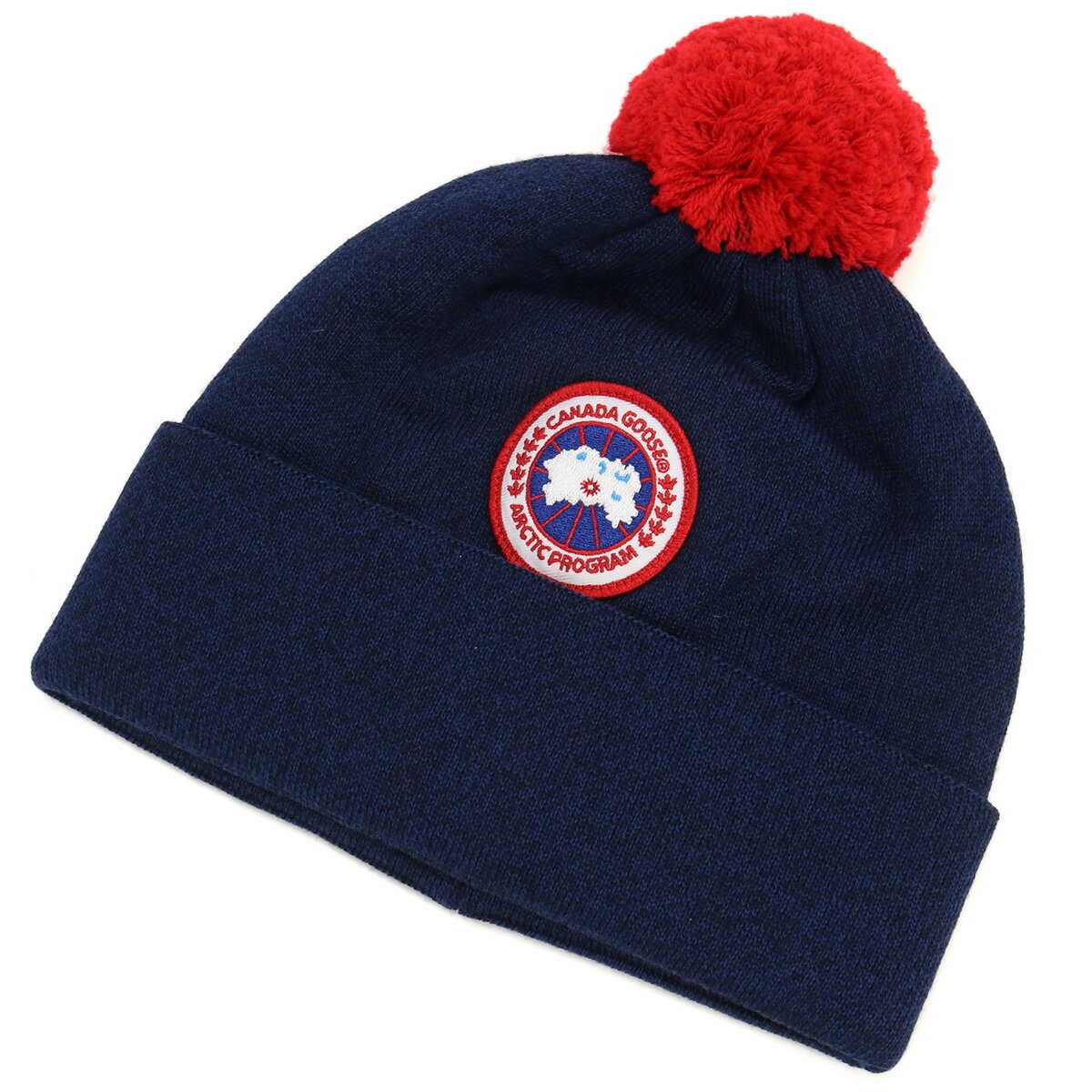 カナダグース CANADA GOOSE POM TOQUE キッズニット帽　ブランド 6948K　151 NAVY HEATHER ネイビー系..