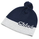 クロエ CHLOE キッズ−ニット帽 ブランドロゴ ロゴ C11195 859 NAVY ネイビー系 kb-01