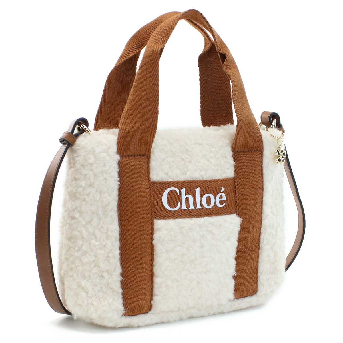 クロエ CHLOE ハンドバッグ　キッズ ショルダーバッグ 　ブランド C10323　148　ボア ロゴ IVORY ホワイト系 ブラウン系　bag-01　win-03w 母の日