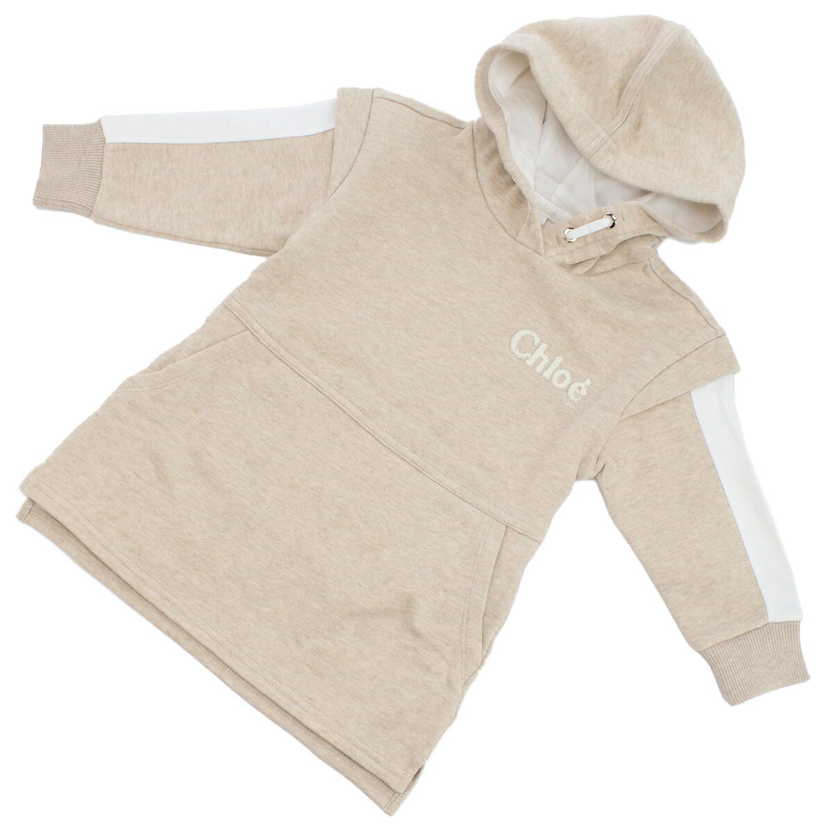 クロエ CHLOE ベビー ワンピース ブランド 2才 3才 4才 5才相当 C12889 C03 BEIGE MARL ベージュ系 kb-01 apparel-01